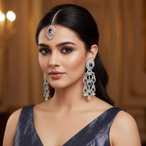 Midnight Blue Crystal Bridal Set