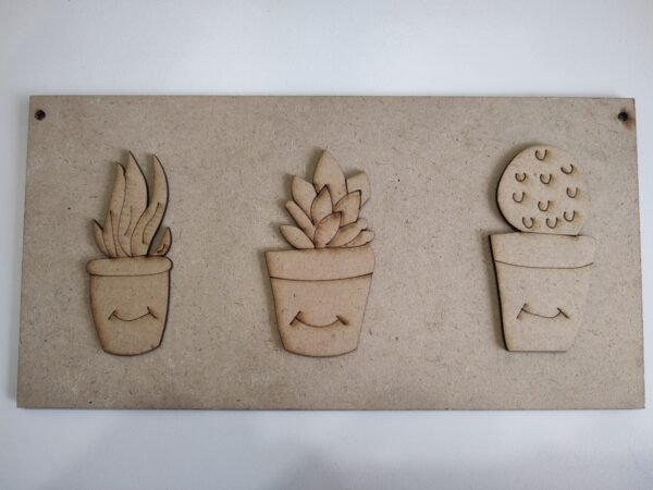 MDF Snake Plant, Aloe Vera and Cactus - Image 2