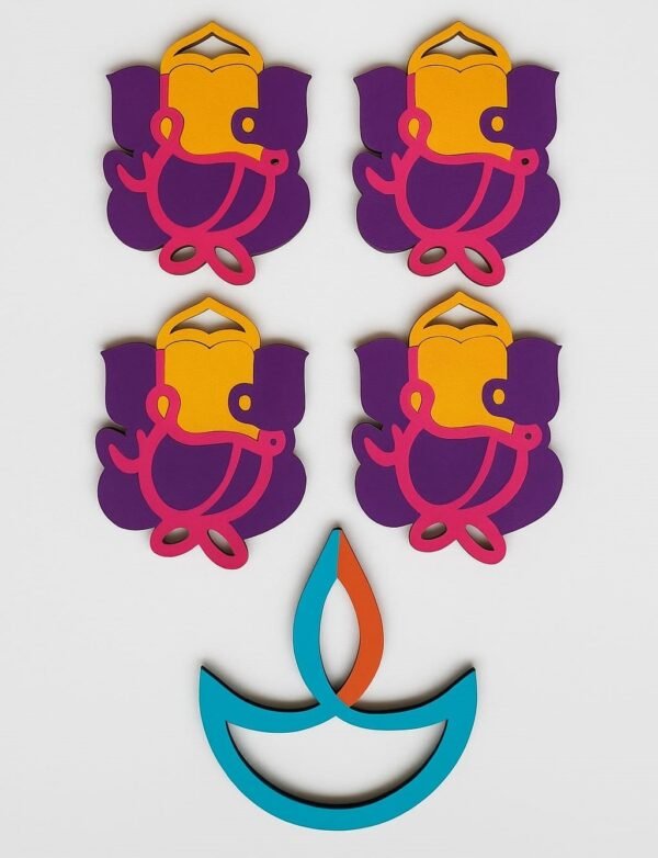 MDF Ganesha Cutouts with Diya