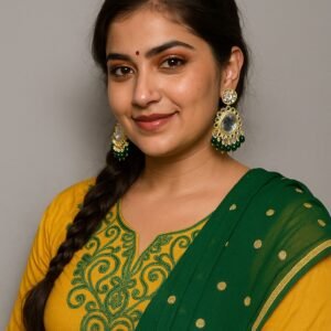 Kundan Mirror Earrings with Pearl Accents