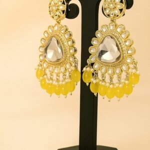 Kundan Mirror Chandbali Earrings