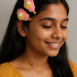 Handmade Woolen crochet Girl Hair Clip