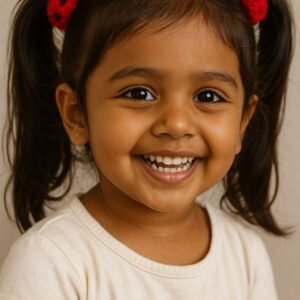 Handmade Red Woolen Baby Girl Hair Tie