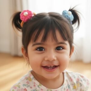 Handmade Woolen Crochet Hair Rubber Bands for Baby Girls