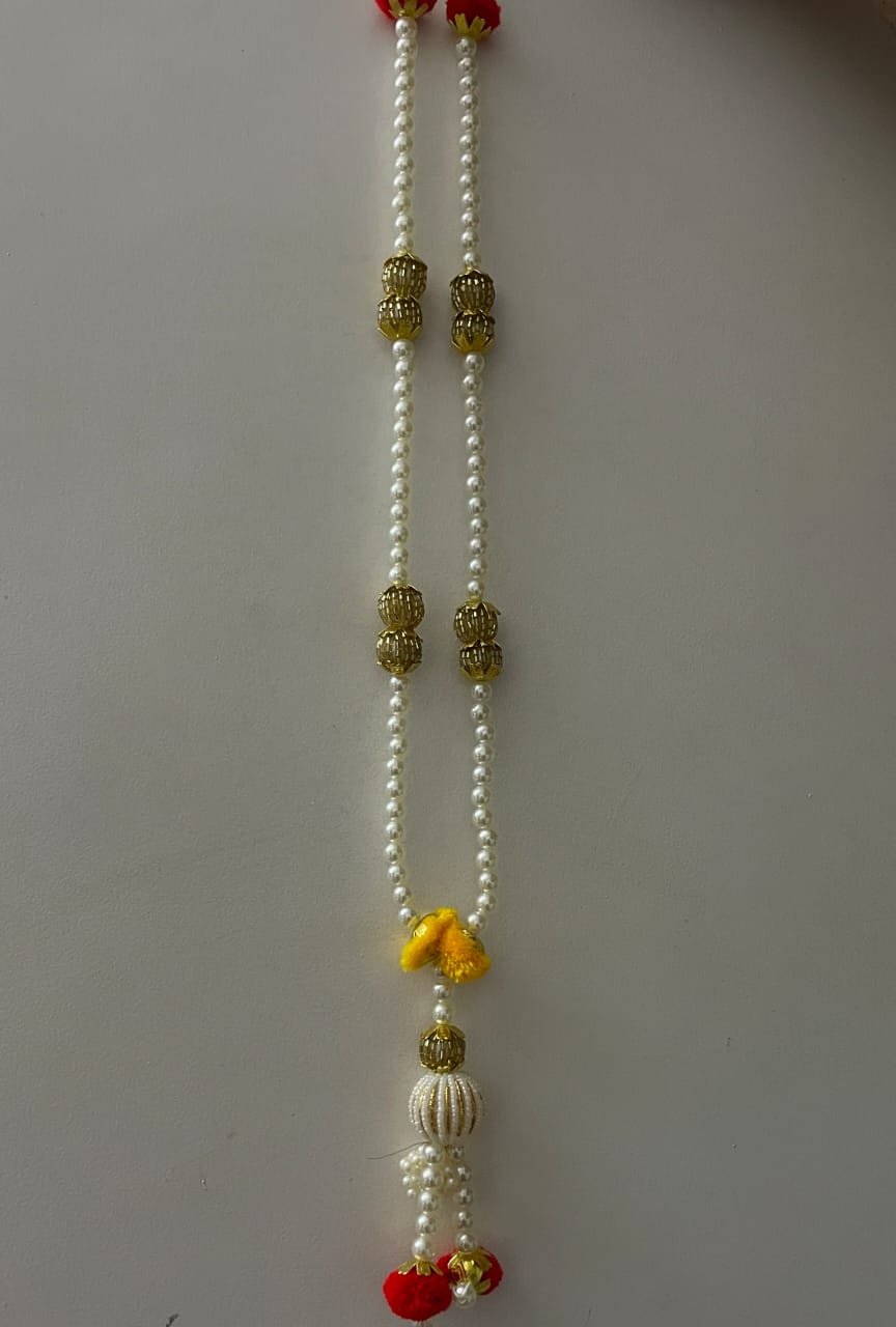 Handmade White Pearl Golden Bolls graceful Garland - Image 2