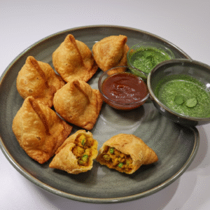 Handcrafted Glazed Ceramic Serving Tray with Dip Bowl