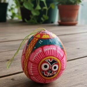 Pattachitra Hand-Painted Coconut Shell Hanging Decor | Good Luck | LordJagannath Painted