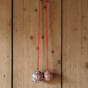Hand-Painted Pattachitra Painting on Betel Nut | Jagannath Balabhadra | Devi Subhadra Art on Betel nut for Hanging Decoration | Traditional Decorative Charm